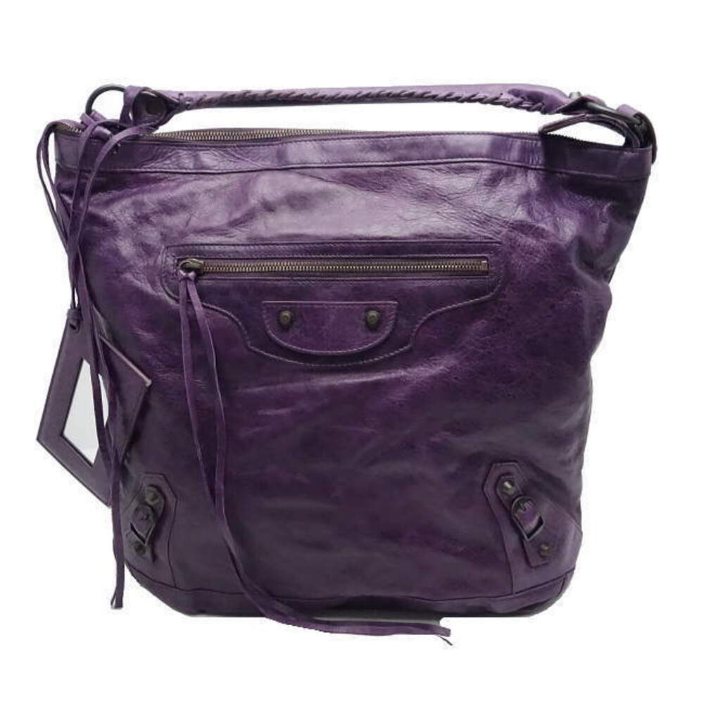 Balenciaga The Day Shoulder Bag Purple Sheepskin